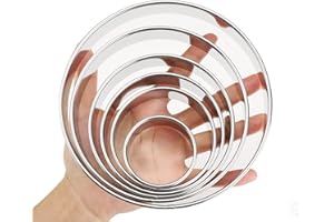 6 PCS Large Cookie Cutters (2, 3, 3.5, 4, 5, 6 Inch), Stainless Steel Biscuit Cutters for Baking,Round Cookie Cutter for Baki