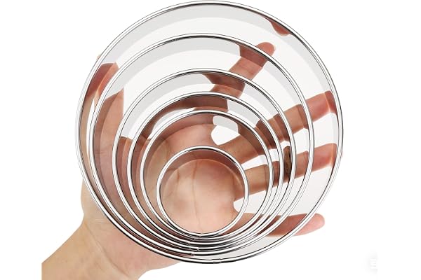 6 PCS Large Cookie Cutters (2, 3, 3.5, 4, 5, 6 Inch), Stainless Steel Biscuit Cutters for Baking,Round Cookie Cutter for Baki