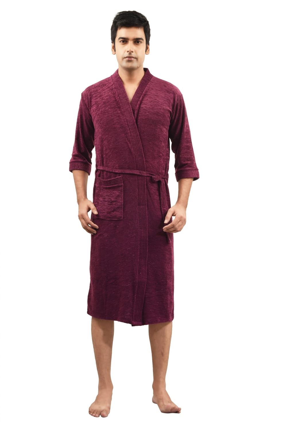 Buy FeelBlue Men's Cotton Bathrobe (VioletFull) Online at Low Prices