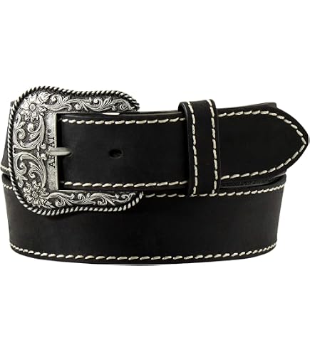 5264 Women\'s Southwest Stud Accented Leather Belt, White ARIAT Women main image 3