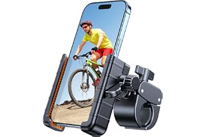 Coolpow Motorcycle Bike Phone Holder for Bike, 1s Lock Bike Phone Mount | No Block Camera Bicycle Cell Phone Holder Clamp, Scooter Handlebar Clip for iPhone 17 Pro Max Galaxy S25 Ultra 4.7-7"Phones
