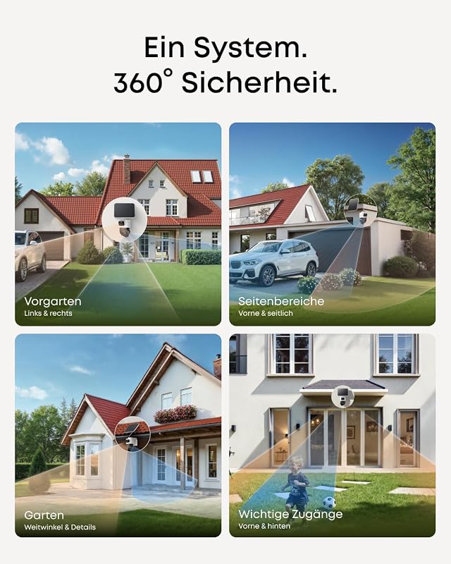 ANKER eufyCam S4 2‑Kamera‑Set, Überwachungskamera Außen, Farbnachtsicht