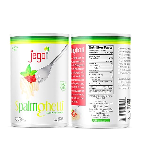 SPALMGHETTI LOW CARB KETO PASTA SPAGHETTI NOODLES | HEALTHY HEARTS OF PALM PASTA | 3G OF CARBS | READY TO EAT | GLUTEN FREE | NO SUGAR ADDED | PACK OF 1