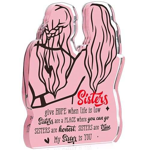 Sister Birthday Gifts from Sister, Unique Christmas Gifts Idea Sister Gifts for Big/Little Sister Friend Gifts Soul Sister Gifts BFF Bestie Unbiological Sister in Law Friendship Acrylic Plaque Sign
