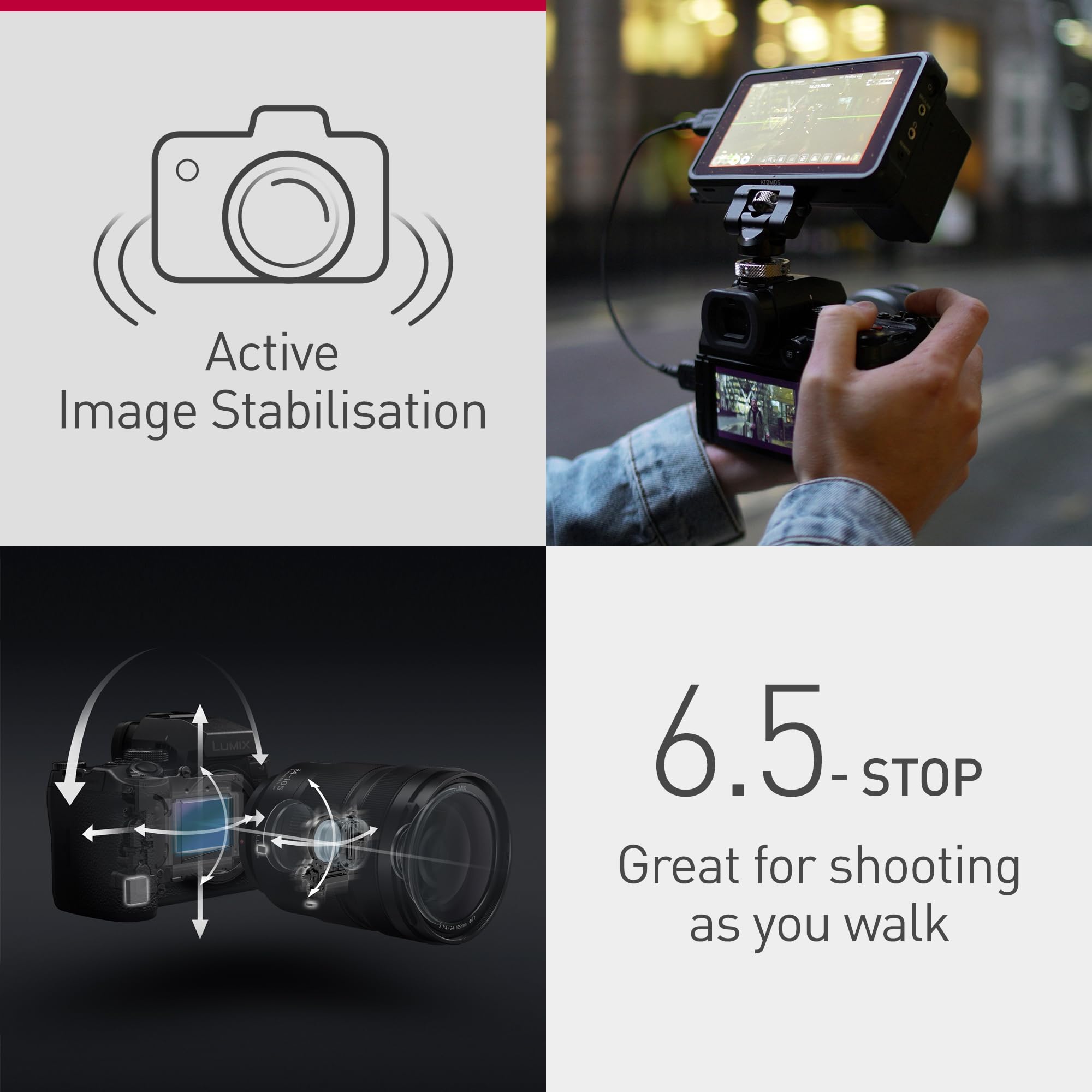 Panasonic LUMIX S5II Full Frame Mirrorless Camera Kit with New Phase Hybrid AF, Active I.S, Unlimited 4:2:2 10-bit Recording, 4K 60p and 6K 30p with LUMIX 50mm F1.8 L-Mount Lens - DC-S5M2CE 6