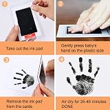 Nabance Baby Handprint Footprint Kit with 3 Ink Pads 6 Cards Safe Non-Toxic view 3