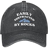 Easily Distracted by Rocks Hat for Men Women Funny Dad Tracker Hat Baseball Cap