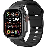 Sport Bands for Apple Watch Ultra 3 2 1 Band 49mm 46mm 45mm 44mm 42mm Women Men,Rugged Wide Silicone Waterproof Wristbands with Metal Adapter Strap for iWatch Series 11 10 9 8 7 6 5 4 SE 3 2,Ultra/3/2