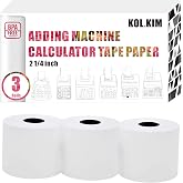 Adding Machine Paper Rolls 2 1/4 inch for Sharp EL-1197PIII EL-1801V Calculator Paper Rolls 2 1/4 for Canon P23-DHV MP11DX-2 HR-10RC HR-170RC HR-200RC Calculator Tape 3 Rolls
