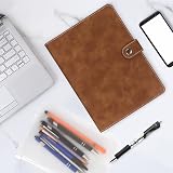 FYY A5 Leather 6 Ring Binder Notebook with Refill Sheets Brown view 7