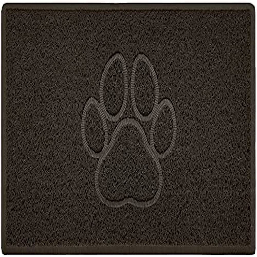 Nicoman Paw Embossed Shape Outdoor Only Dirt-Trapper Door Mat Washable Barrier Heavy Duty Doormat - (Drainage Open-Back, Medium, Brown, 75 x 44cm)
