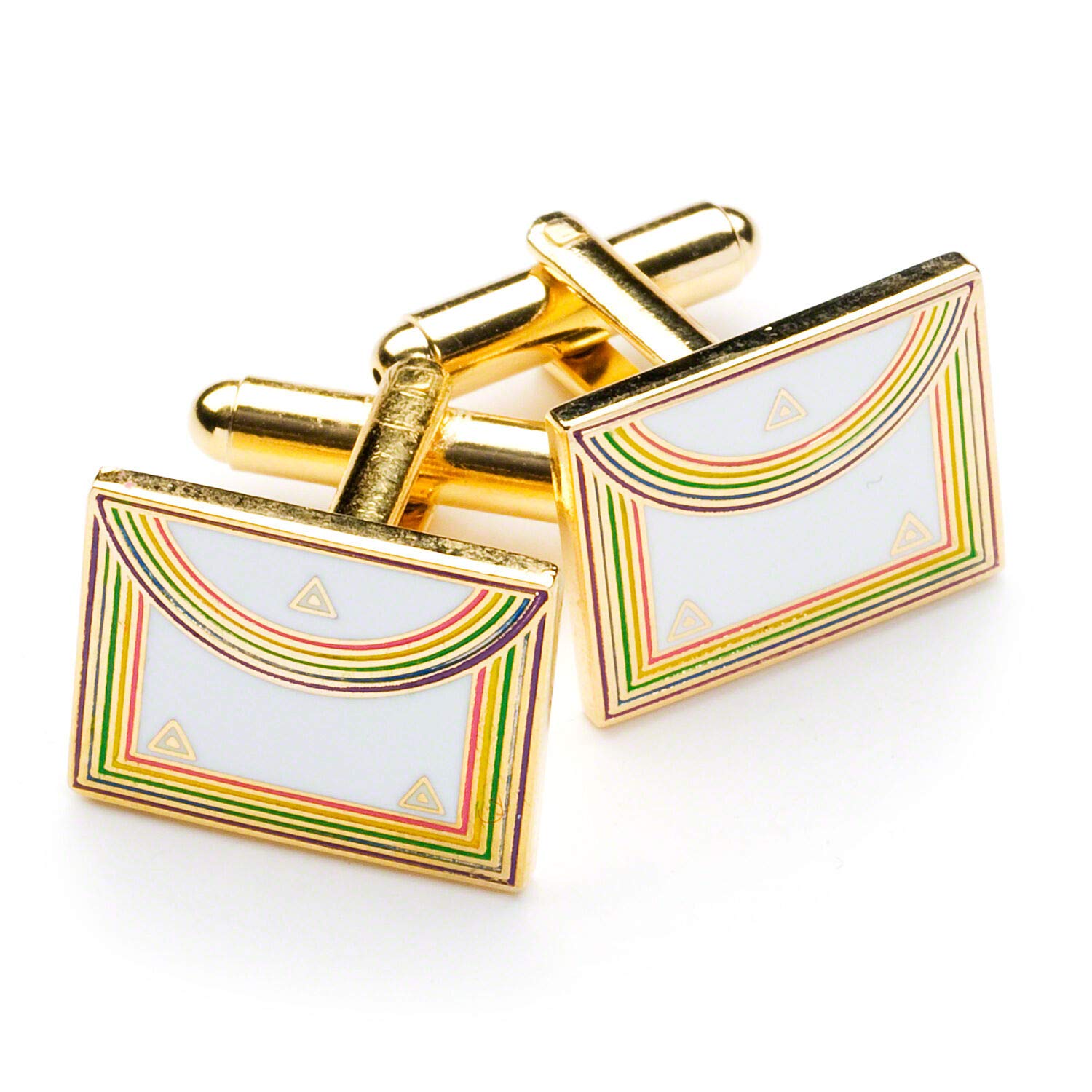 THE MASONIC COLLECTION - Royal Ark Mariner PCN-WCN Apron Cufflinks - Gold Plated - Comes With Cufflink Box/Velvet Pouch - Freemason Gifts for Men