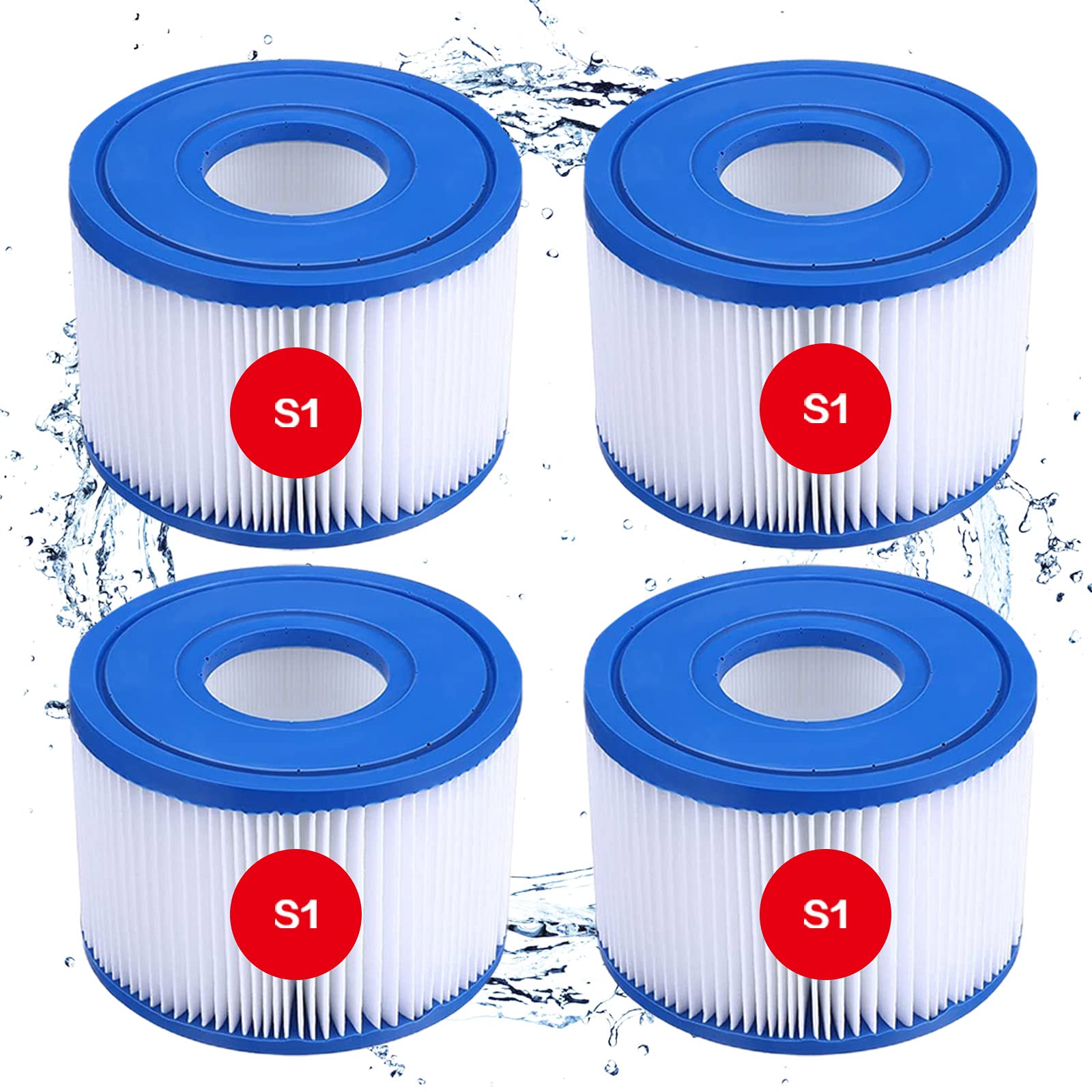 Kslogin SIYANO 4 Pack Swimming Pool Filter for Type S1, Pump Replacement Cartridge Type S1,Swimming Pool Filter Cartridge, for Type S1, 29001E, 11692 Spa Filter