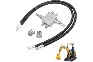 Mini Excavator Cushion Valve Kit Complete for Swivel Motor 1/4" Hydraulic Hoses M14x1.5 Threaded Ends Fits All Mini Excavator