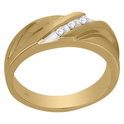 Bague Diamant Vintage Or Jaune 14 Carats - 1 Carat Total - Taille 10 - 16 Pierres