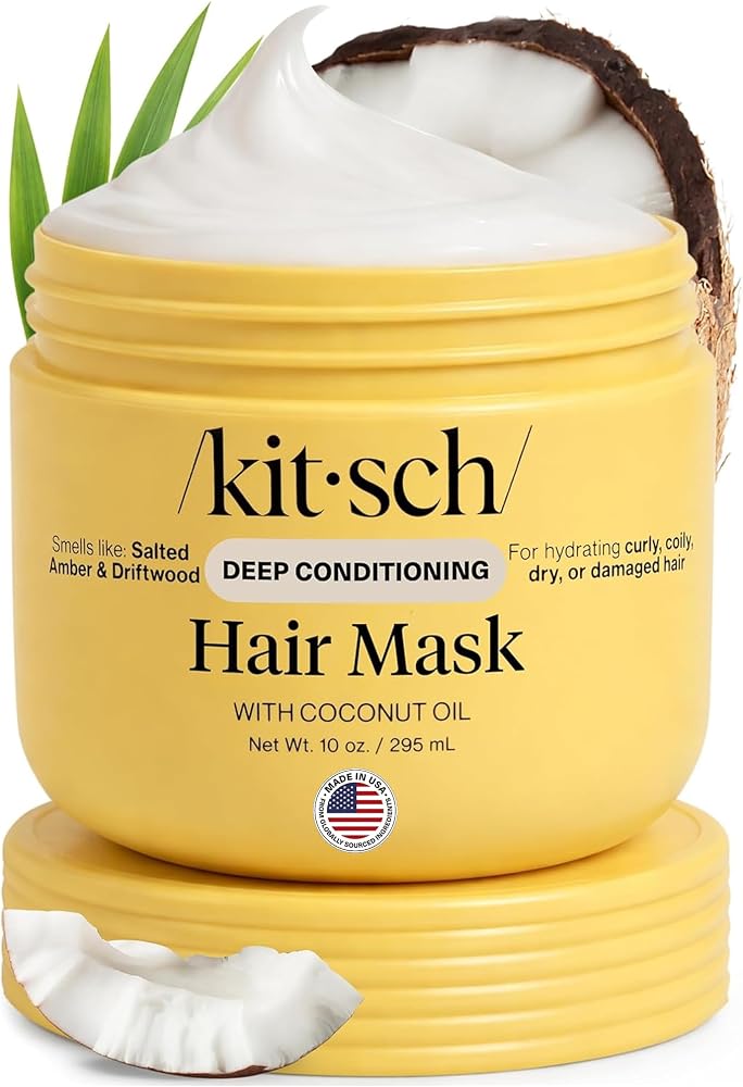 Kitsch Moisturizing Coconut Oil Hair Mask for Damaged Hair – 10 oz | Deep Conditioner for Women – Curly Hair Products Friendl