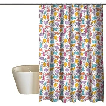 Amazon Com Denruny Shower Curtains African Print Cat Sleeping