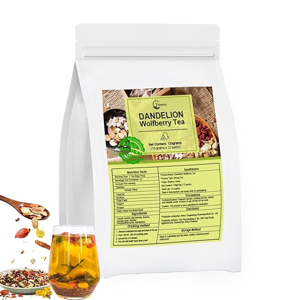 TSONEOO DANDELION WOLFBERRY TEA BAGS NATURAL KIDNEY &...