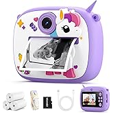 Kids Camera Instant Print, 1080P Kids Instant Camera Print Photos, Birthday Gifts for Girls, Kids Selfie Camera Digital Camera for Girls Boys 3 4 5 6 7 8 9 10 Year Old