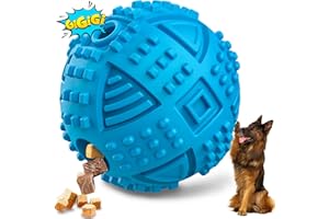 Dog Balls Treat Dispensing Dog Toys, Dog Toys for Aggressive Chewers Large Breed, Nearly Indestructible Squeaky Dog Chew Toys