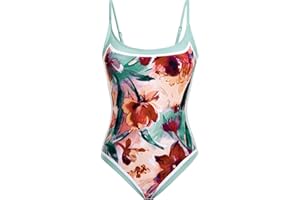 Narecte Sexy One Piece Bathing Suit for Women Tummy Control High Cut One Piece Swimsuit Womens Swim Suit