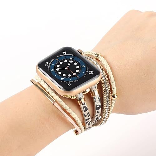 WONMILLE Posh Leather Bands Compatible With Apple Watch 41mm 40mm