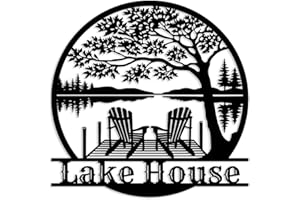 Personalized Lake House Metal Sign, Forest Lake Decor, Custom Lake House House Number Sign, Camping Metal sign, Outdoor Cabin