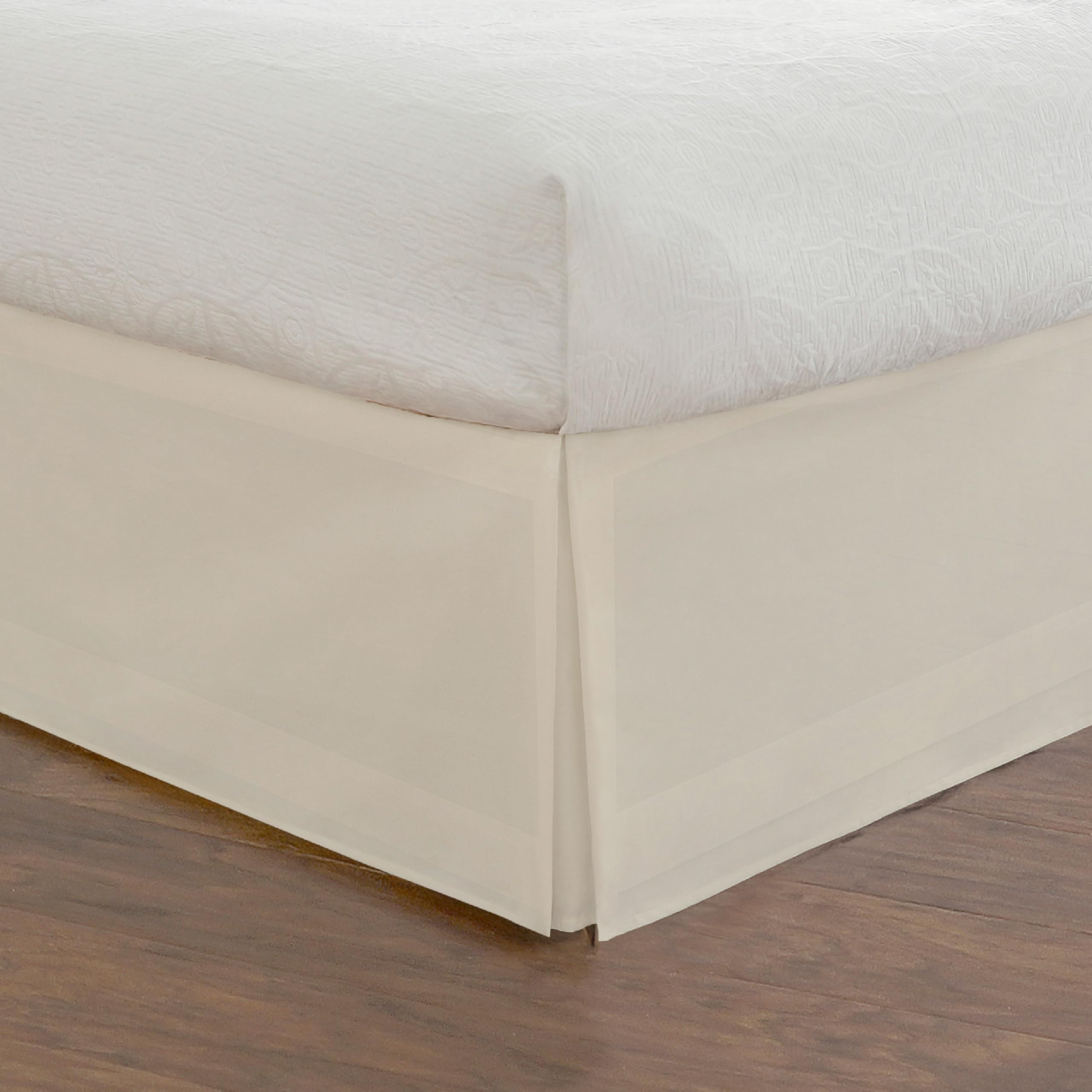 Fresh Ideas - FRE20114IVOR02 Classic 14” Drop Length, Pleated Styling Bedding Tailored Bedskirt, Full, Ivory
