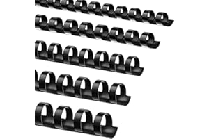 TOTiyea 100 Pack 19 Ring Binding Combs, Multi Sizes, 3/8 Inch, 1/2 Inch, 5/8 Inch, 3/4 Inch, 1 Inch, Letter Size, Black Binding Comb Spines Set