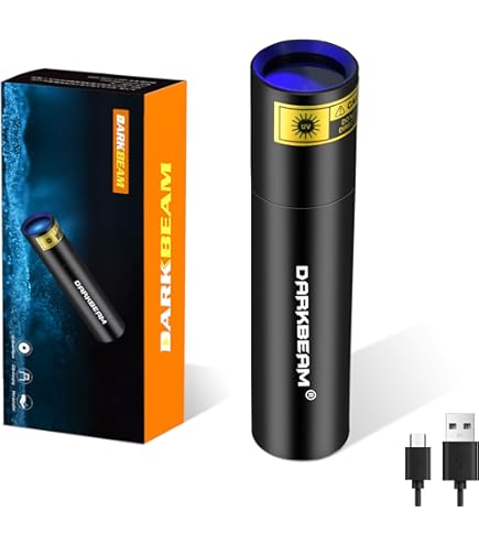 DARKDAWN UV 365nm Black Light Mini Flashlight USB Rechargeable