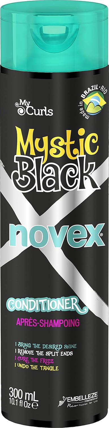 Novex Mystic Black Conditioner Enriched with Castor Oils and Baobab, Hydrates and Helps Control Frizz and Open Ends