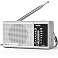 Goodes Portable Radio Am Fm with Long Range Reception, 2 AA Battery Operated Transistor Radio with Loud Speaker, Transistor Antenna,Clear Dial, 3.5mm Headphone Jack, Suitable for Gift, Elder, Home