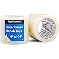 4" x 108' Roll of Greenhouse Repair Tape, Made in USA, Heavy Duty Clear Poly Patch Tape for Repairing Greenhouses and Plastic Sheeting, UV Resistant Polyethylene Film for Seaming & Splicing