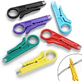 Small Wire Stripper 6 Pcs | 6 Mixed Colors | Mini Wire Cutter Knife Punch Down Tool for UTP, FTP, STP, Cat5e, Cat6, Cat6A, RJ45 Ethernet Network Cable