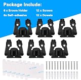 Hejo 6 Packs Wall Mounted Broom Holder Stainless Steel Heavy Duty Mop Tool view 7