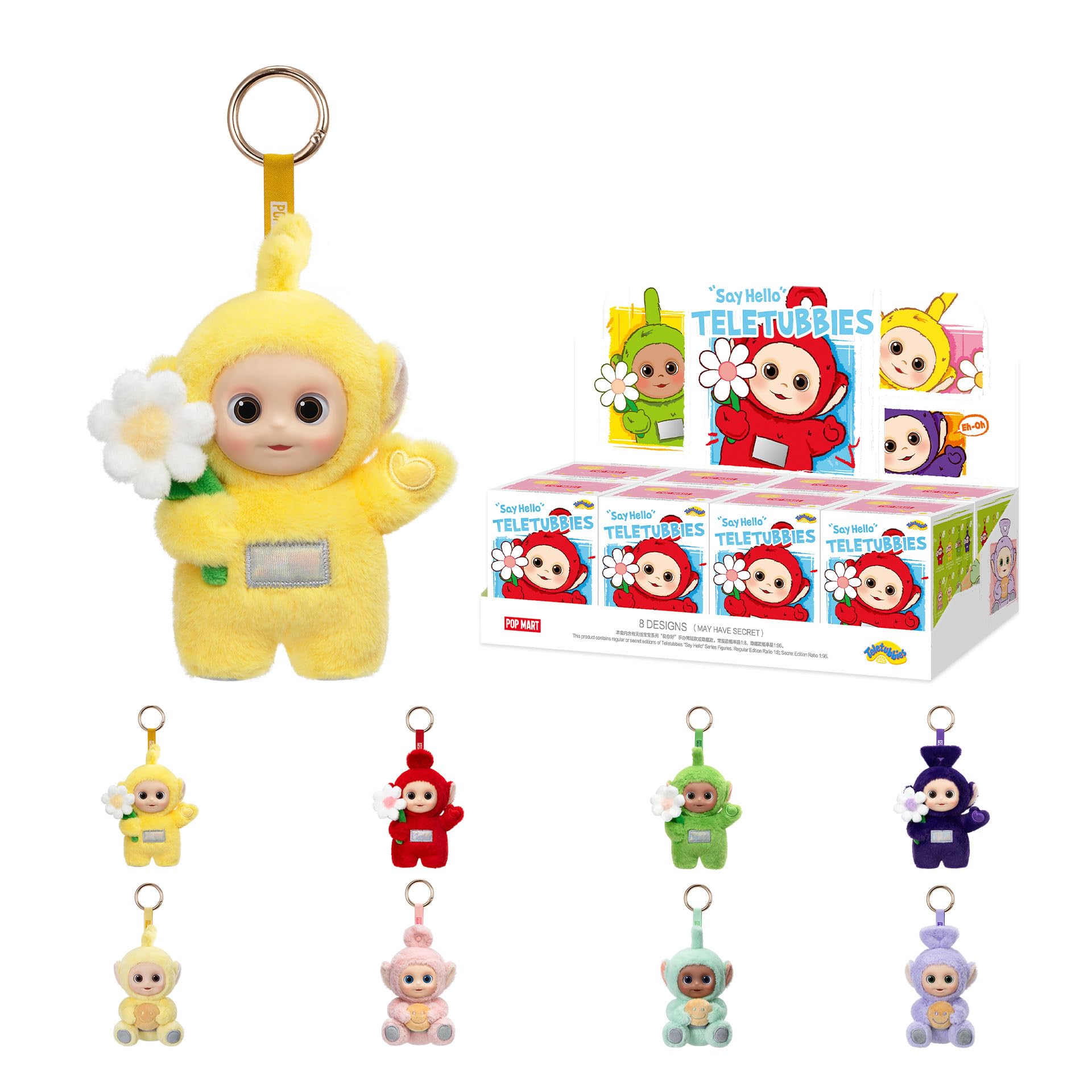 POP MART Teletubbies Say Hello Series Blind Box Pendant, Collectible Plush Toys, Holiday Birthday Gifts for Girls and Boys, Whole Set
