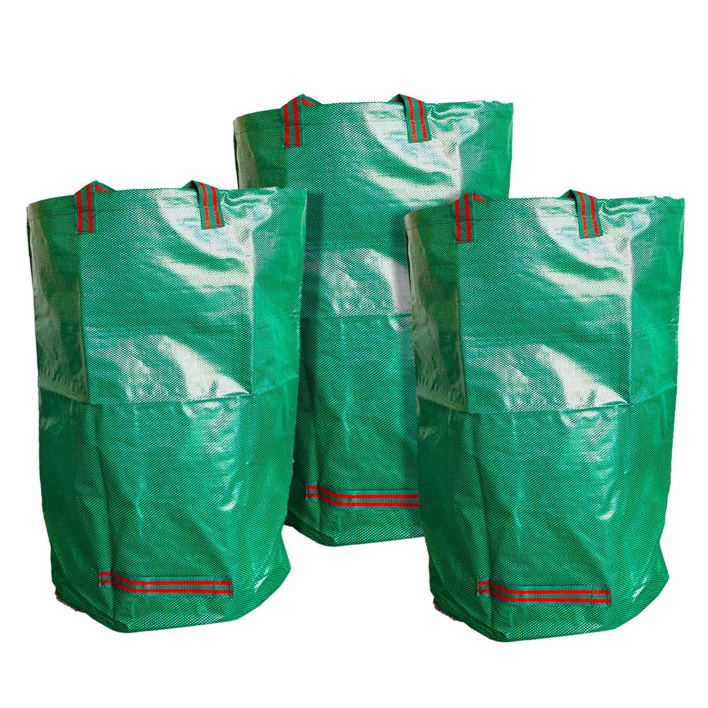 ANSIO Garden Waste Bags 120L - Pack of 3,Heavy Duty Garden Bags, Reusable Garden Sacks with Handles, Ideal for Collecting Garden Waste, Plant waste grass and Leaves - Garden Bin Bags