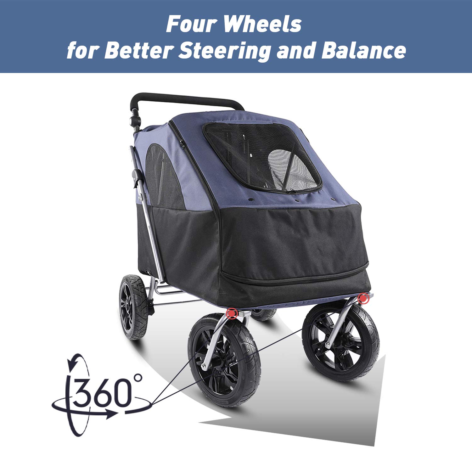 lazy buddy dog stroller rubber wheels stroller