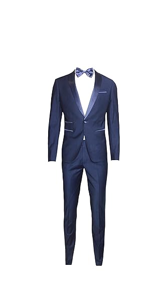 Moda Classica Abito Uomo Blu Super Slim Smoking Vestito Elegante ...