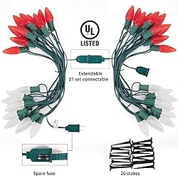 C9 LED Christmas String Lights Outdoor, 26 Feet 20