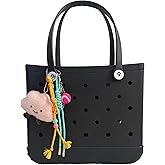 QTKJ Plush Clouds Bag Charm, Cute Keychain, Hand-Woven Nylon Rope Key Chain, Aesthetic Keychain, Bag Accessories Charms for Handbag Backpack(Pink)