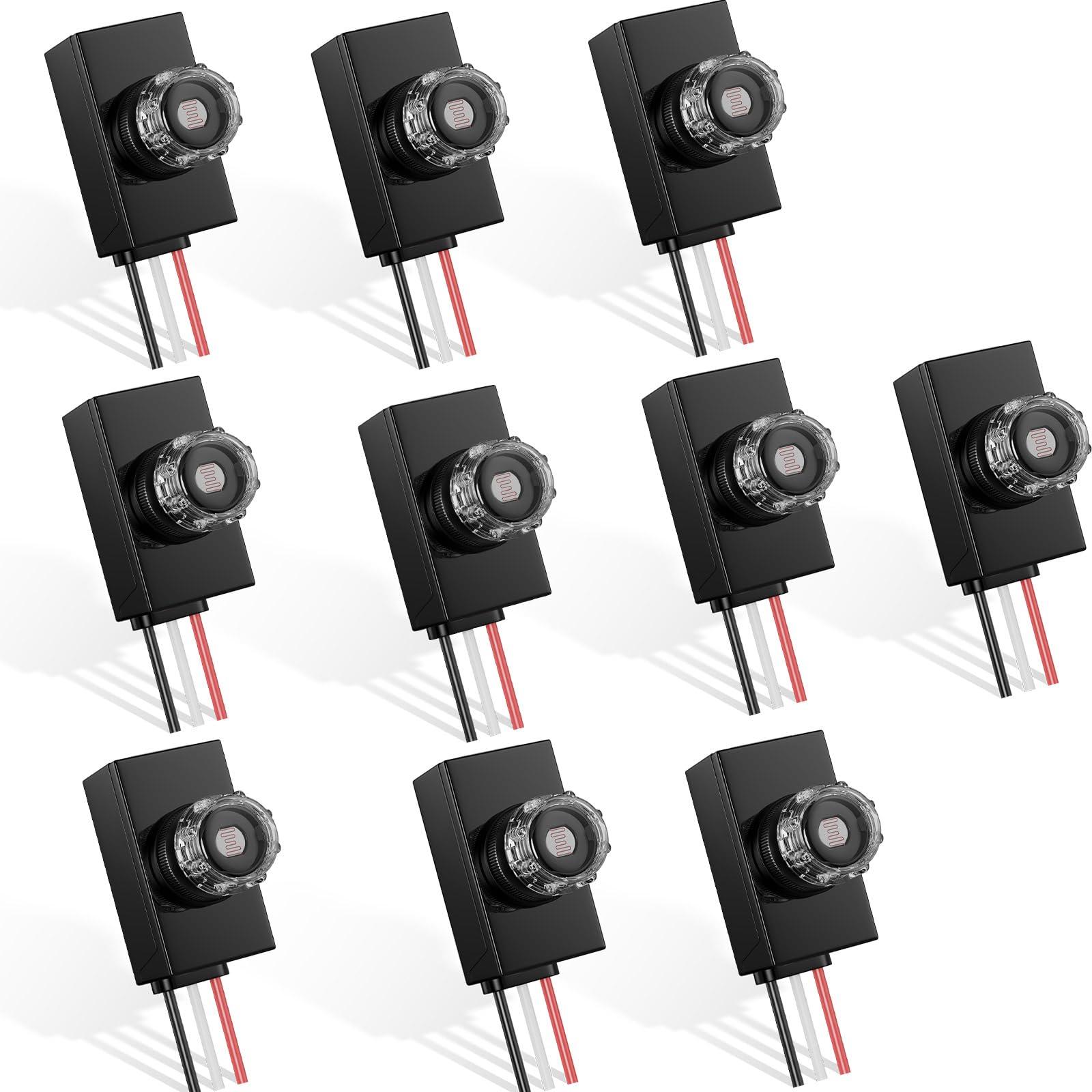 10 Pieces Dusk to Dawn Sensor,Greencycle IP65 Photoelectric Switch for Outdoor Pole Light for Outdoor Lighting 120-277V, Photo Cell Automatic On/Off, Waterproof, Energy Saving,UL Listed Image