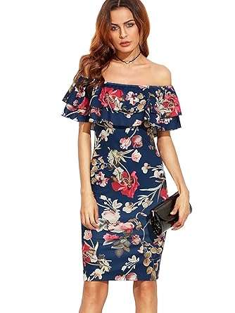 flower dress off the shoulder