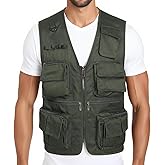 LISUHEPEAL Men’s Fishing Vest Summer Outdoor Work Safari Travel Photo Vest with Multi Pockets