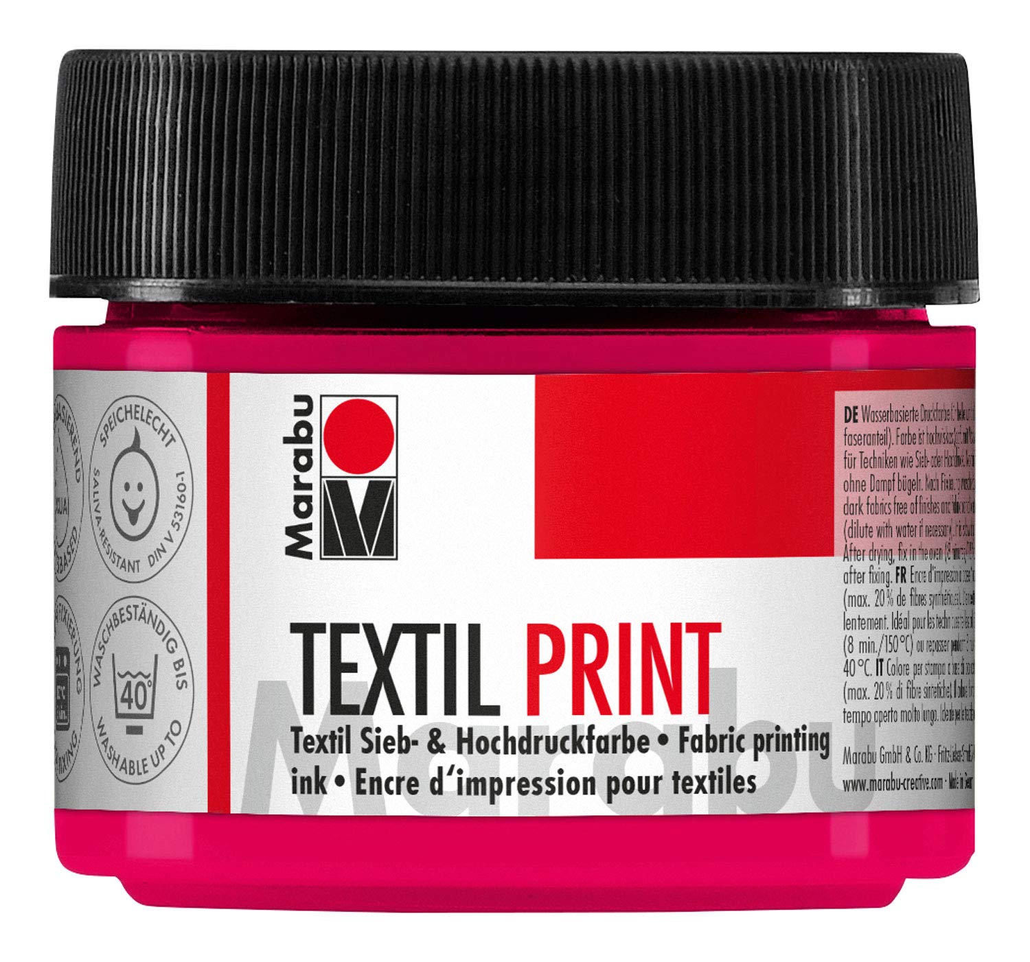 Marabu Textil Print Primary Magenta 100ml Fabric Printing Ink