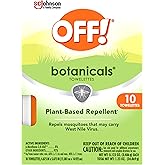 OFF! Botanicals Insect Repellent Wipes, Mosquito Repellent, 10 Count Individually Wrapped Wipes