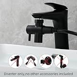 Tecmolog Brass Faucet Diverter Valve with Aerator M22 to M24 Adapter Black view 2