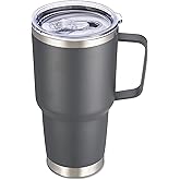 Cool Yoleb 30 oz Tumbler with Handle and Lid, Stainless Steel Tumblers Double Wall Vacuum Insulated Travel Mug Leak Proof Cup Keep Drinks Cold and Hot Grey, 1 Pack
