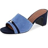 Aerosoles Women's Gela Heeled Slide Sandal, Blue Jean Suede, 9M