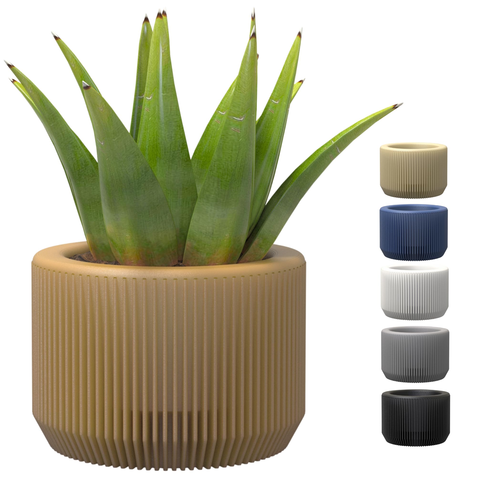 SPACE & Co. PACHA 11cm Small Indoor Planter – Brown – Made in UK – Includes Inner Pot for Healthier Plants – Lightweight & Durable Plastic – Modern Round Design (1 Pack)